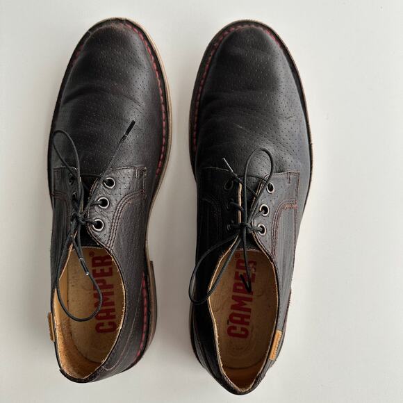 Camper Perforated Upper Leather Sole Round Toe Oxford Brown Shoe EU 42 US 10 - Picture 2 of 9